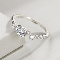 Planet Earth Crystal Stars 925 Sterling Silver Adjustable Ring