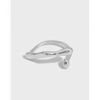 Waterdrop Cross Adjustable 925 Sterling Silver Ring