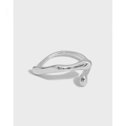Waterdrop Cross Adjustable 925 Sterling Silver Ring