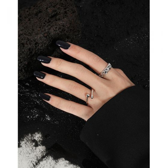 Waterdrop Cross Adjustable 925 Sterling Silver Ring