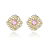 Classic Rhombus Crystal Sterling Silver Stud Earrings