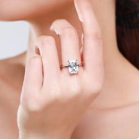 Baguette Cubic Zirconia Adjustable 925 Sterling Silver Ring
