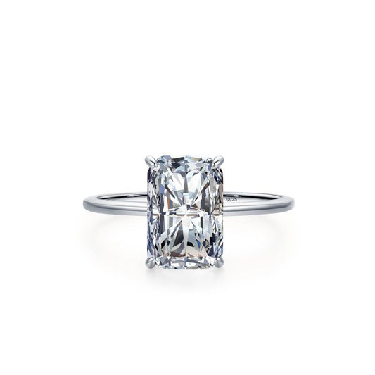 Baguette Cubic Zirconia Adjustable 925 Sterling Silver Ring
