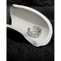 Hollow Twisted Chain Sterling Silver Adjustable Ring