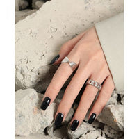 Hollow Twisted Chain Sterling Silver Adjustable Ring