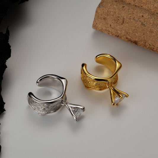 Simple Dangling CZ Non-Pierced Earring (Single)