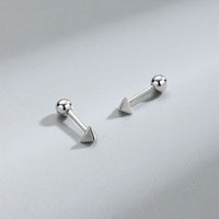 Arrow Triangle 925 Sterling Silver Screw Stud Earrings