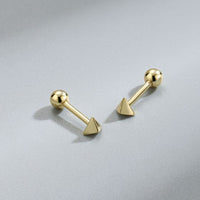 Arrow Triangle 925 Sterling Silver Screw Stud Earrings