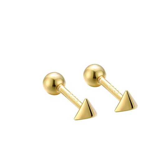 Arrow Triangle 925 Sterling Silver Screw Stud Earrings