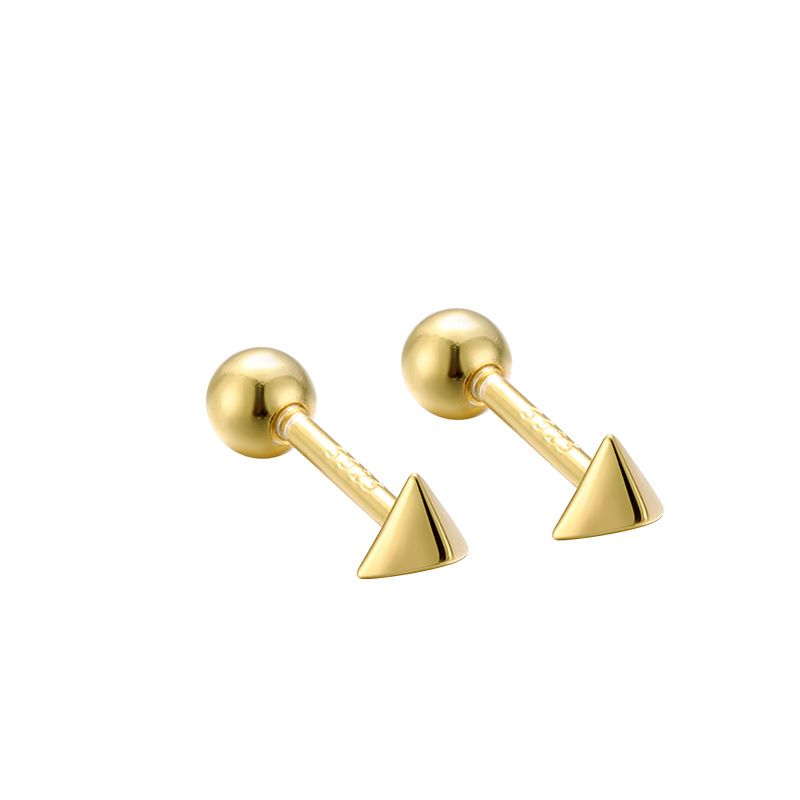Arrow Triangle 925 Sterling Silver Screw Stud Earrings