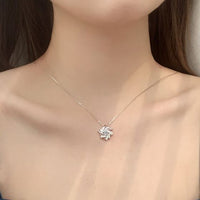 Moissanite Windmill Pendant Necklace