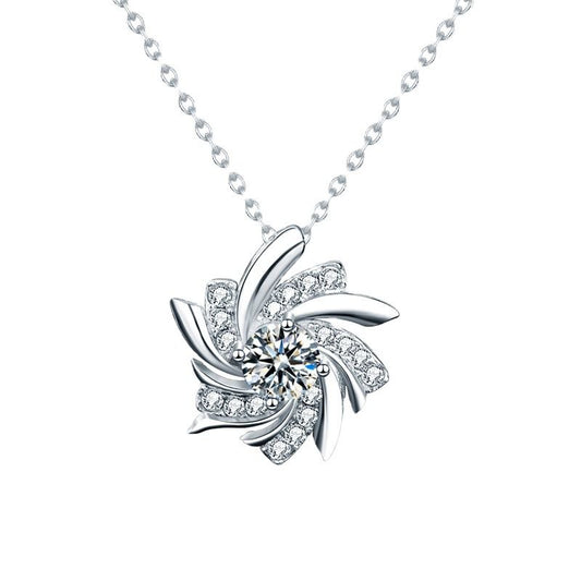 Moissanite Windmill Pendant Necklace