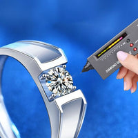 Couple Geometry Moissanite Crown Adjustable 925 Sterling Silver Ring