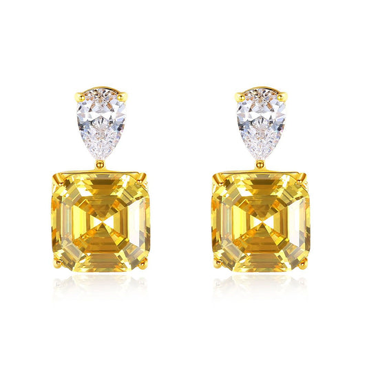 Radiant Geometry Cubic Zirconia Stud Earrings