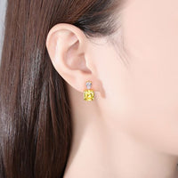 Radiant Geometry Cubic Zirconia Stud Earrings