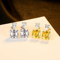 Radiant Geometry Cubic Zirconia Stud Earrings