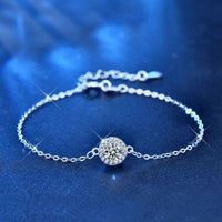 Round Moissanite Crystal Flower Bracelet in 925 Sterling Silver