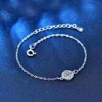 Round Moissanite Crystal Flower Bracelet in 925 Sterling Silver