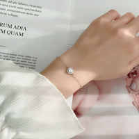 Round Moissanite Crystal Flower Bracelet in 925 Sterling Silver