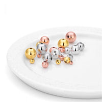 Simple Round Ball Bead Caps 925 Sterling Silver