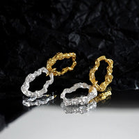 Party Color Block Irregular Hoops, 925 Sterling Silver