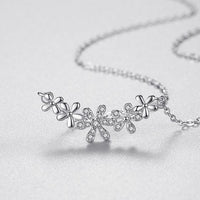 Micro-Set Daisy Crystal Necklace, 925 Sterling Silver