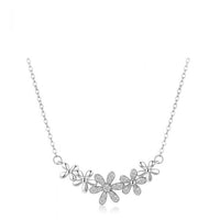 Micro-Set Daisy Crystal Necklace, 925 Sterling Silver