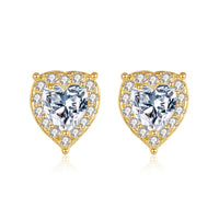 Honey Moon Waterdrop Heart Stud Earrings