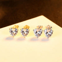 Honey Moon Waterdrop Heart Stud Earrings