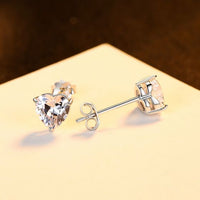 Honey Moon Waterdrop Heart Stud Earrings