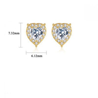 Honey Moon Waterdrop Heart Stud Earrings