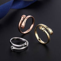 Romantic Korean Hug Adjustable 999 Pure Silver Couple Ring