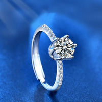 Round Moissanite Crown Adjustable Ring