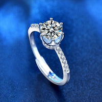 Round Moissanite Crown Adjustable Ring