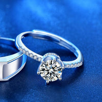 Round Moissanite Crown Adjustable Ring