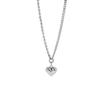 Vintage Asymmetry Heart Necklace, 925 Sterling Silver
