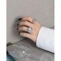 Party Sunflower Sterling Silver Adjustable Ring