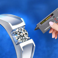 Men's Geometry Moissanite Crystal Adjustable 925 Sterling Silver Ring