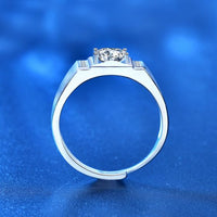 Men's Square Moissanite Crystal Geometry Adjustable Ring