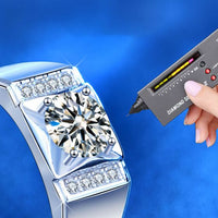 Men's Square Moissanite Crystal Geometry Adjustable Ring