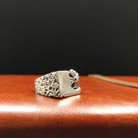 Vintage Flower Cross 925 Sterling Silver Adjustable Ring