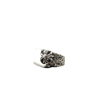 Vintage Flower Cross 925 Sterling Silver Adjustable Ring