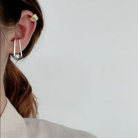 Geometric Rectangle Shell Pearl Non-Pierced Earring (Single)