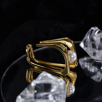 Geometric Rectangle Shell Pearl Non-Pierced Earring (Single)
