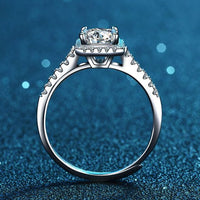 Crystal Baguette Geometry Sterling Silver Adjustable Ring