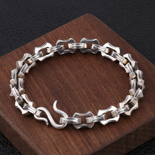 Men's Vintage Bearing Chain Bracelet, 925 Sterling Silver