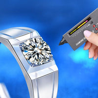 Men's Geometry Ring with 1 ct Moissanite, 925 Sterling Silver