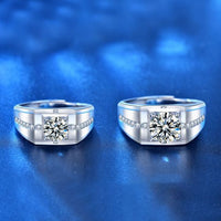 Men's Geometry Square Moissanite Ring in 925 Sterling Silver