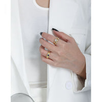 Blue Crystal Irregular 925 Sterling Silver Ring