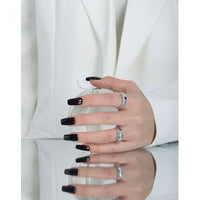 Blue Crystal Irregular 925 Sterling Silver Ring